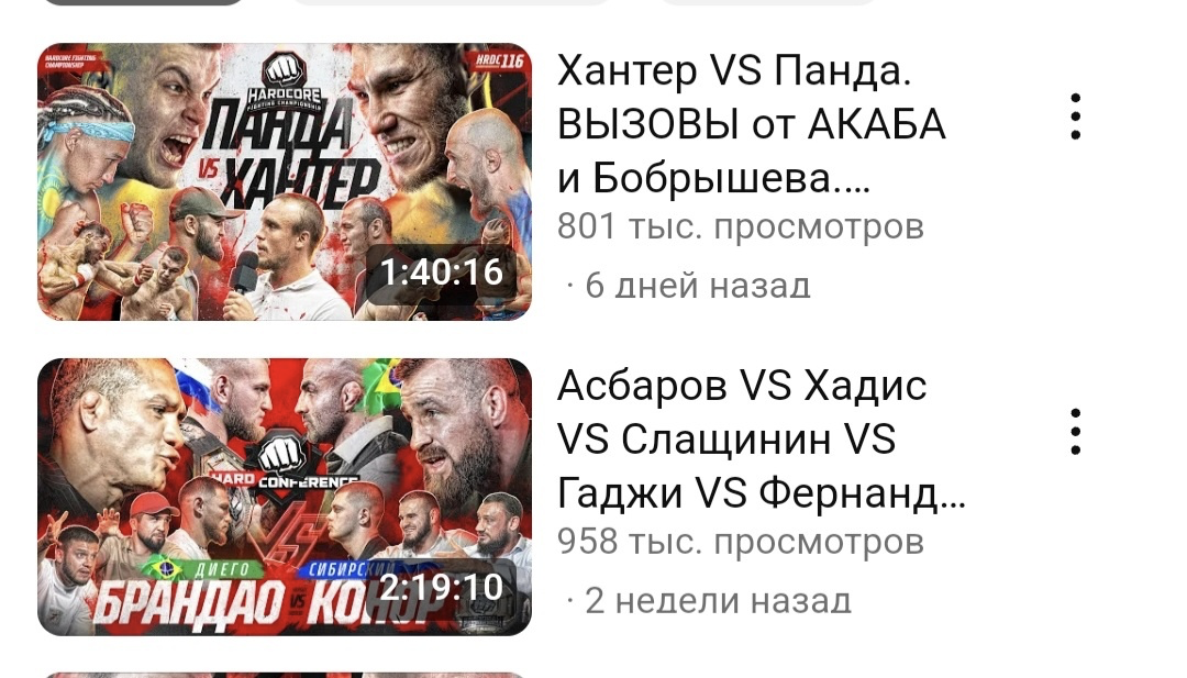 Актуальные просмотры Hardcore Fighting