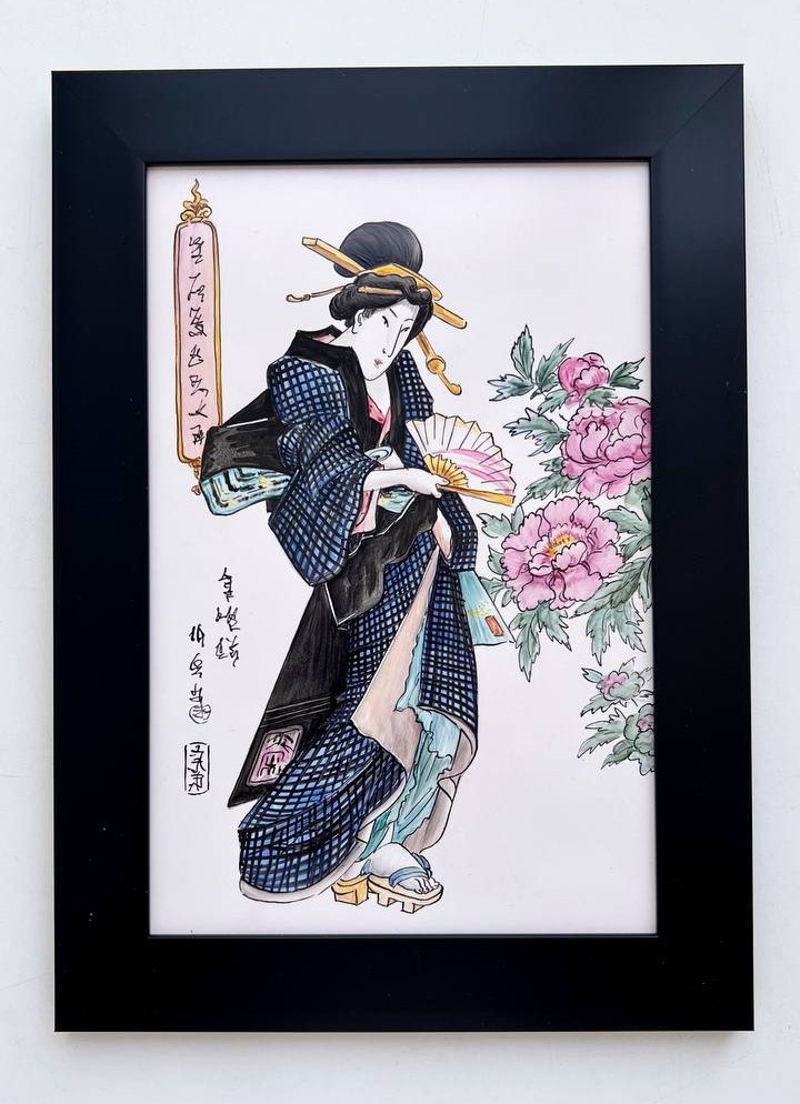 Надглазурная роспись керамической плитки в багете