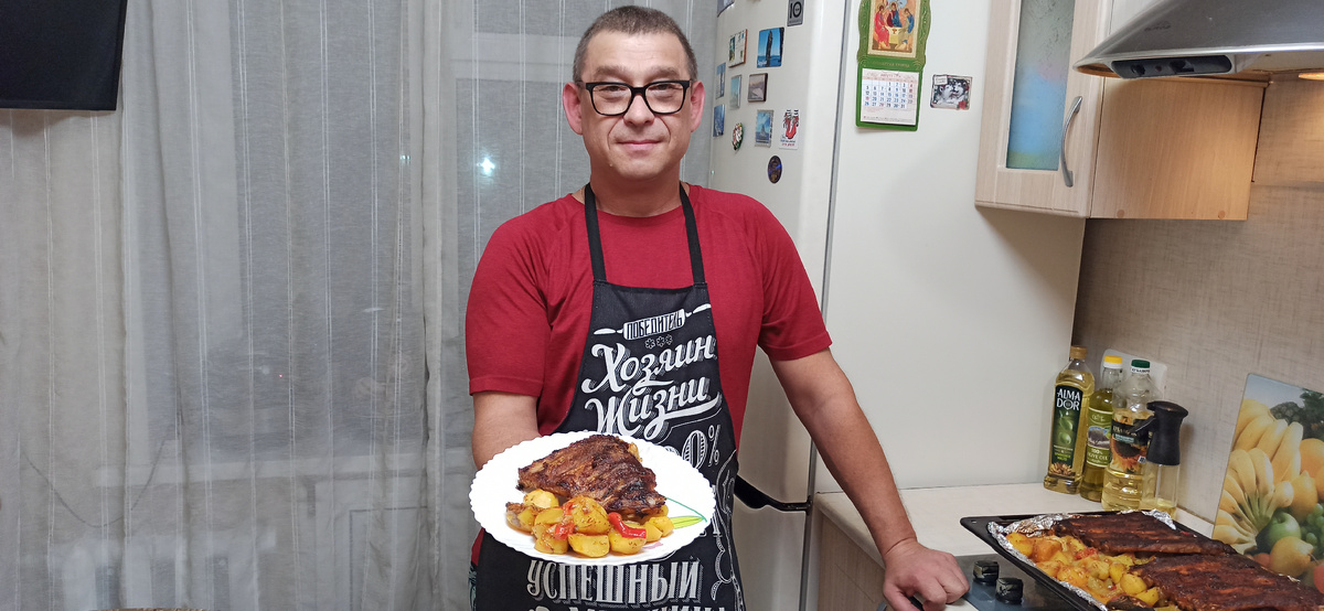 Сочные свиные ребрышки с картофелем и перцем ✦ Вкусное и ароматное блюдо запеченное в духовке