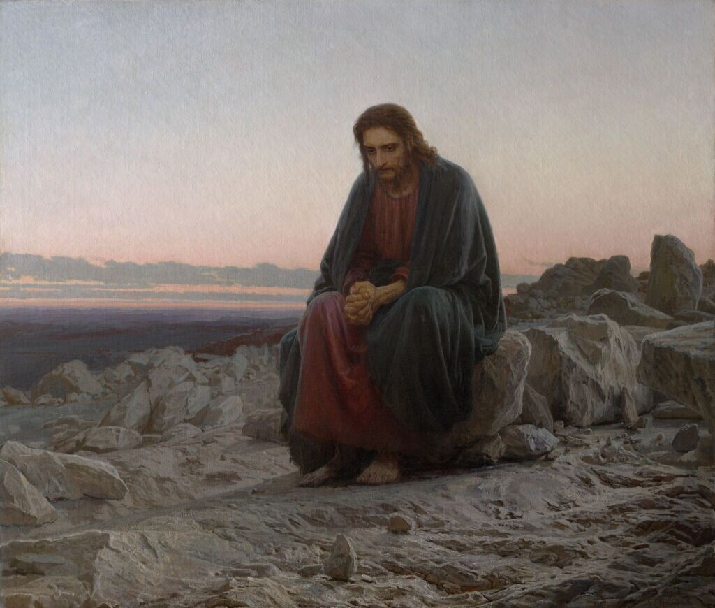 И. Н. Крамской. Христос в пустыне. 1872. Государственная Третьяковская галерея. Источник: https://my.tretyakov.ru/app/masterpiece/8448