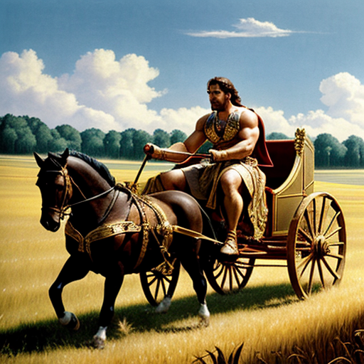 Огорченный Геракл пустился на поиски пропавшей колесницы. Он обошел всю огромную степь, но не встретил ни одного человека, у которого мог бы спросить о пропаже. Нако-нец он очутился в горной стране тавров. В одной из пещер Геракл увидел странное сущест- во: полудеву, полузмею. Изумился он, но вида не подал.