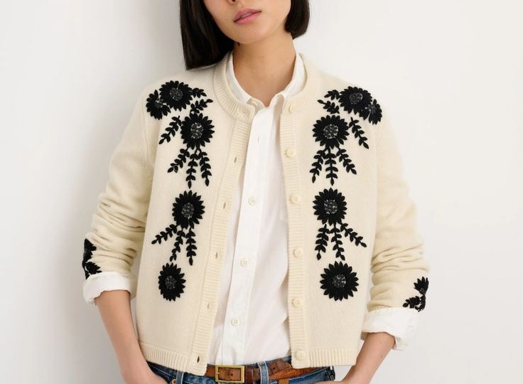 Вышивка по вязаному полотну, идеи, модели.