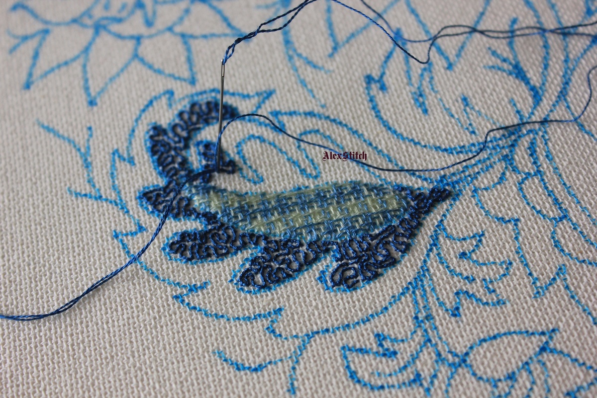 Этап процесса вышивки