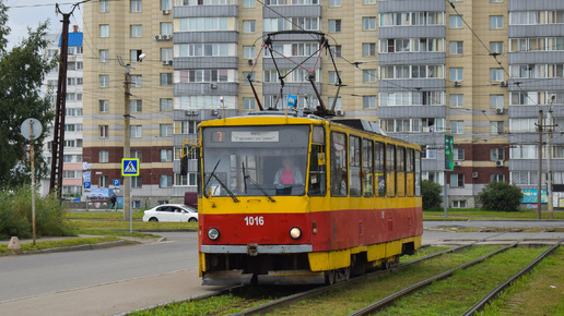 Трамвай Tatra T6B5SU-1016. Покатушки по Барнаулу.