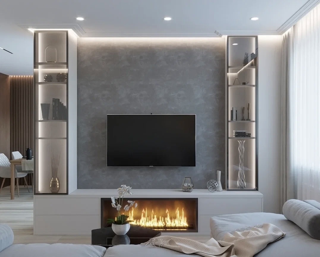 Гостиная, дизайн-проект «Ошарская»