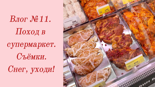 Влог №11. Поход в супермаркет/ Съёмки/ Снег, уходи!/ 25-27 октября 2023.