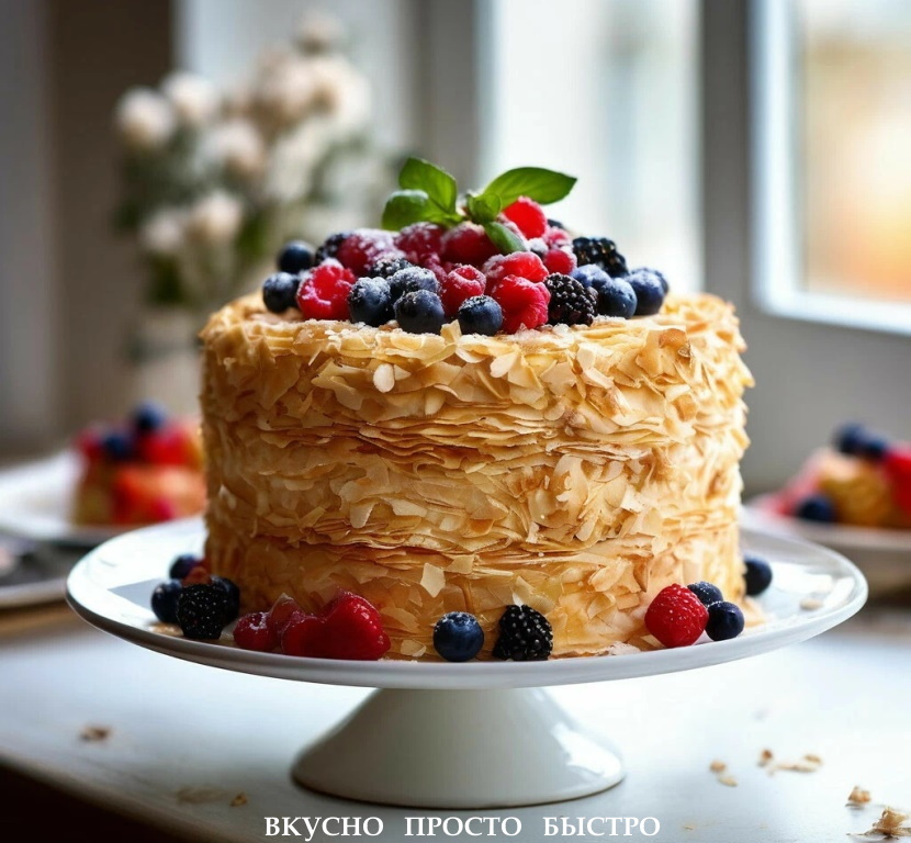 Торт Наполеон - рецепт на канале Вкусно Просто Быстро