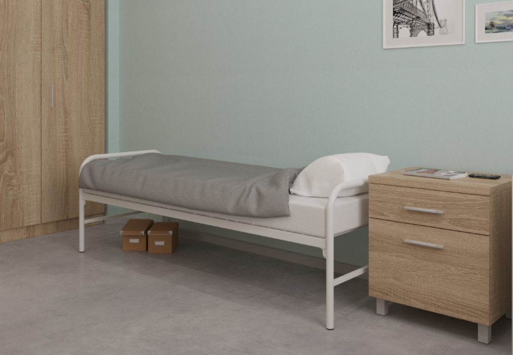 Фото одноярусной металлической кровати от Регион-Снабжение