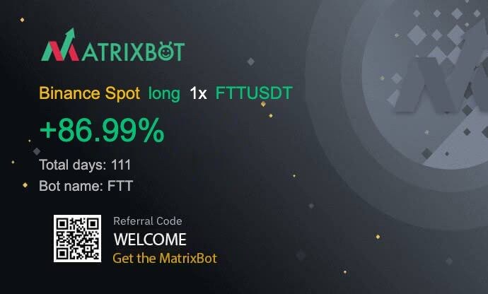 Доходность одного из моих ботов к монете FTT на споте биржи Binance