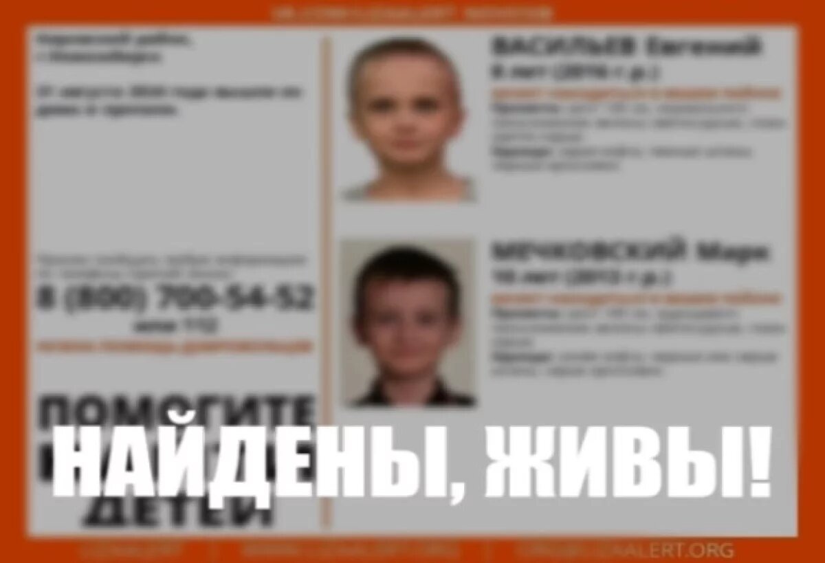    В Новосибирске нашли двух пропавших мальчиков 8-ми и 10-ти лет