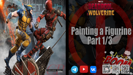 Deadpool & Wolverine Painting a Figurine 1