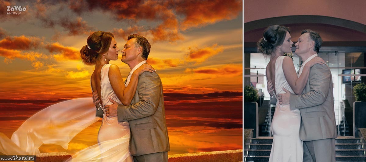Love story Photoshop до и после.