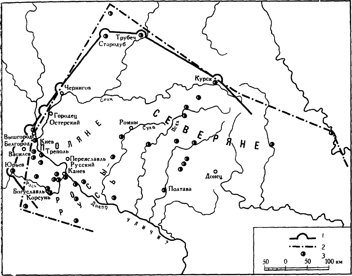 Русская земля в узком смысле по данным Бориса Рыбакова. Картинка из открытого доступа