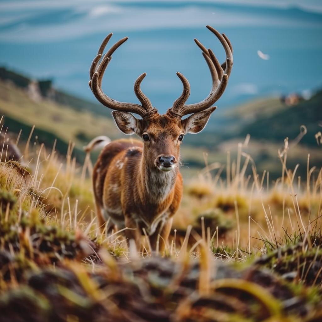 Самец Пампасного оленя, Уругвай