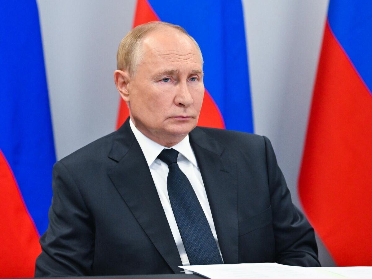   Президент России Владимир Путин проводит в ситуационном центре правительства Тывы в режиме видеоконференции совещание по вопросам социально-экономического развития Республики Тыва© РИА Новости / Кристина Кормилицына