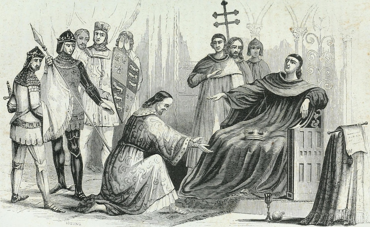 Король Иоанн Безземельный перед папским легатом.