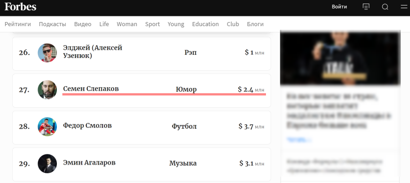 СКРИНШОТ СТРАНИЦЫ САЙТА FORBES.RU