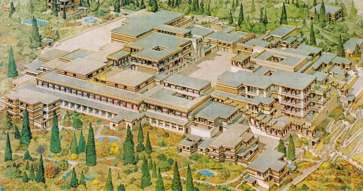 Кносский дворец, реконструкция.