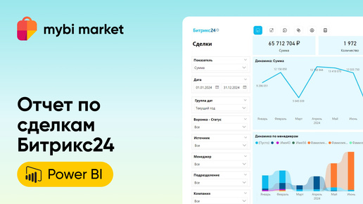 Отчет по сделкам Битрикс24 - шаблон MS Power BI