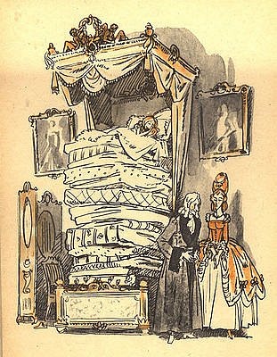 При чем тут Принцесса-на-горошине? Узнаете дальше. Иллюстрация В. Панова