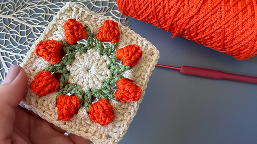 Вяжу по 4 штуки в день! Granny square crochet. Вязание крючком для начинающих...