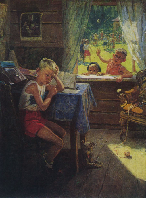 Федор Павлович Решетников, Переэкзаменовка, 1954, холст, масло, Частное собрание