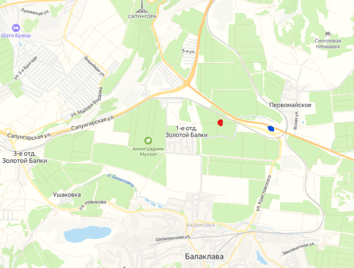 В центре находится Ялтинское кольцо.