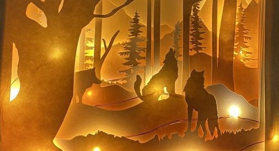 Светильник, созданный с использованием техники киригами