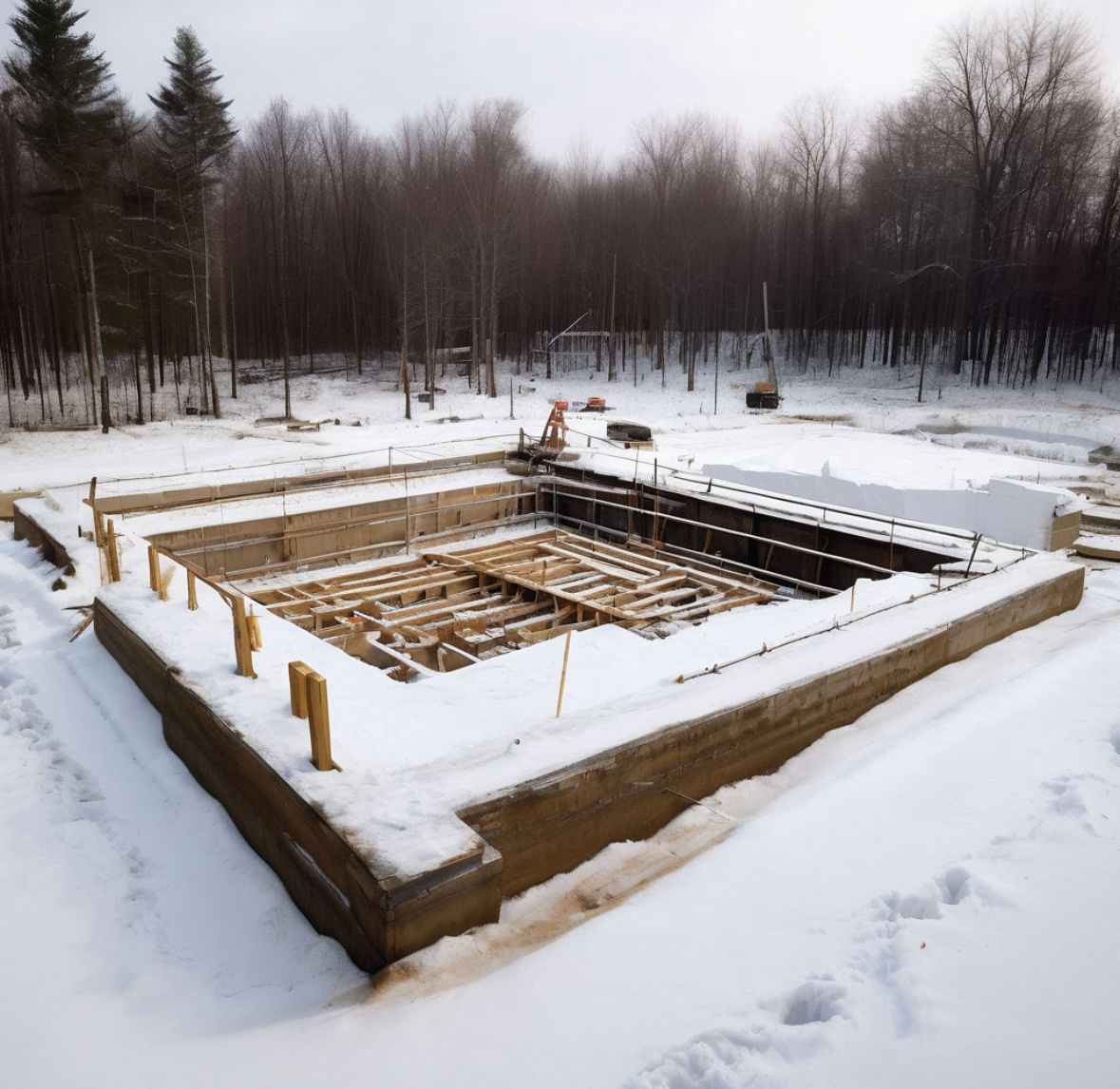Возведение фундамента зимой