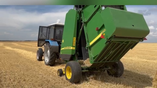 СОЛОМА КАМЕНЬ | John Deere 592 #рулон #пресс