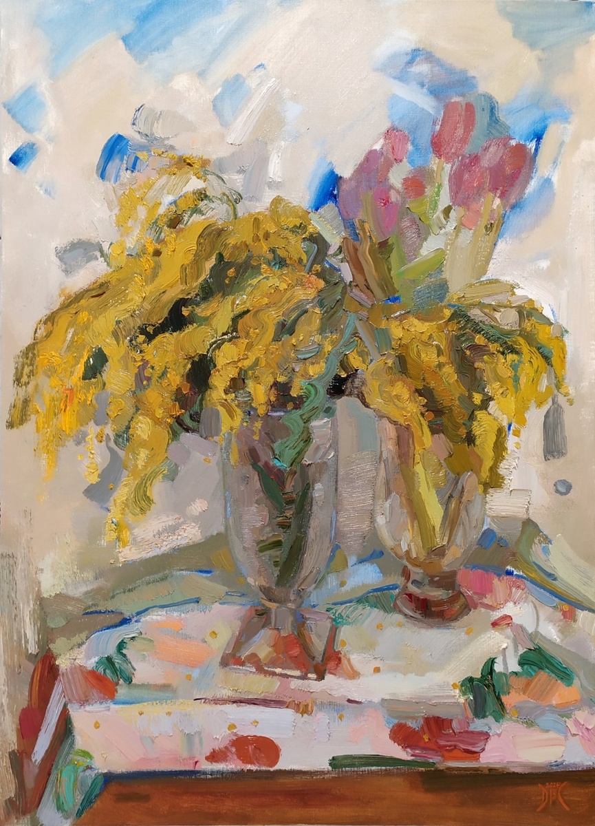 Диана Самойлова, "Запах счастливой весны", 2024, Х./м., 90*65 (Омск, 2000 г.р.)