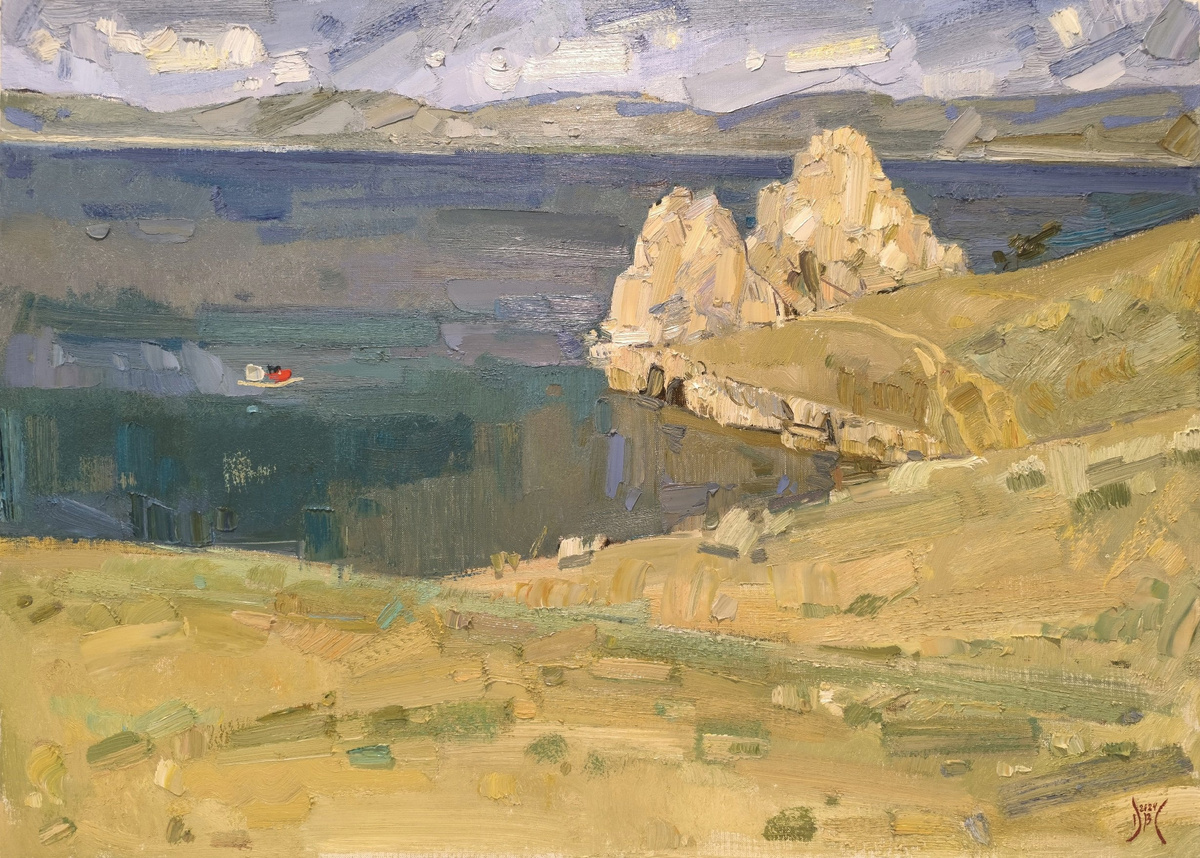 Диана Самойлова,"Полуденная Шаман-скала", 2024, х./м., 65*90 (Омск, 2000 г.р.)