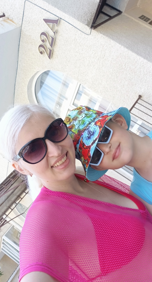 С сыном на отдыхе в Анапе