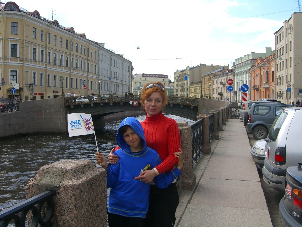 ПЕрвый приезд в Петербург! С сыном)).