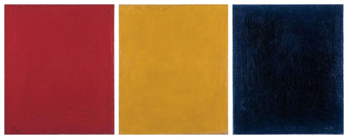 Александр Родченко «Чистый красный. Чистый желтый. Чистый синий», 1921 г.