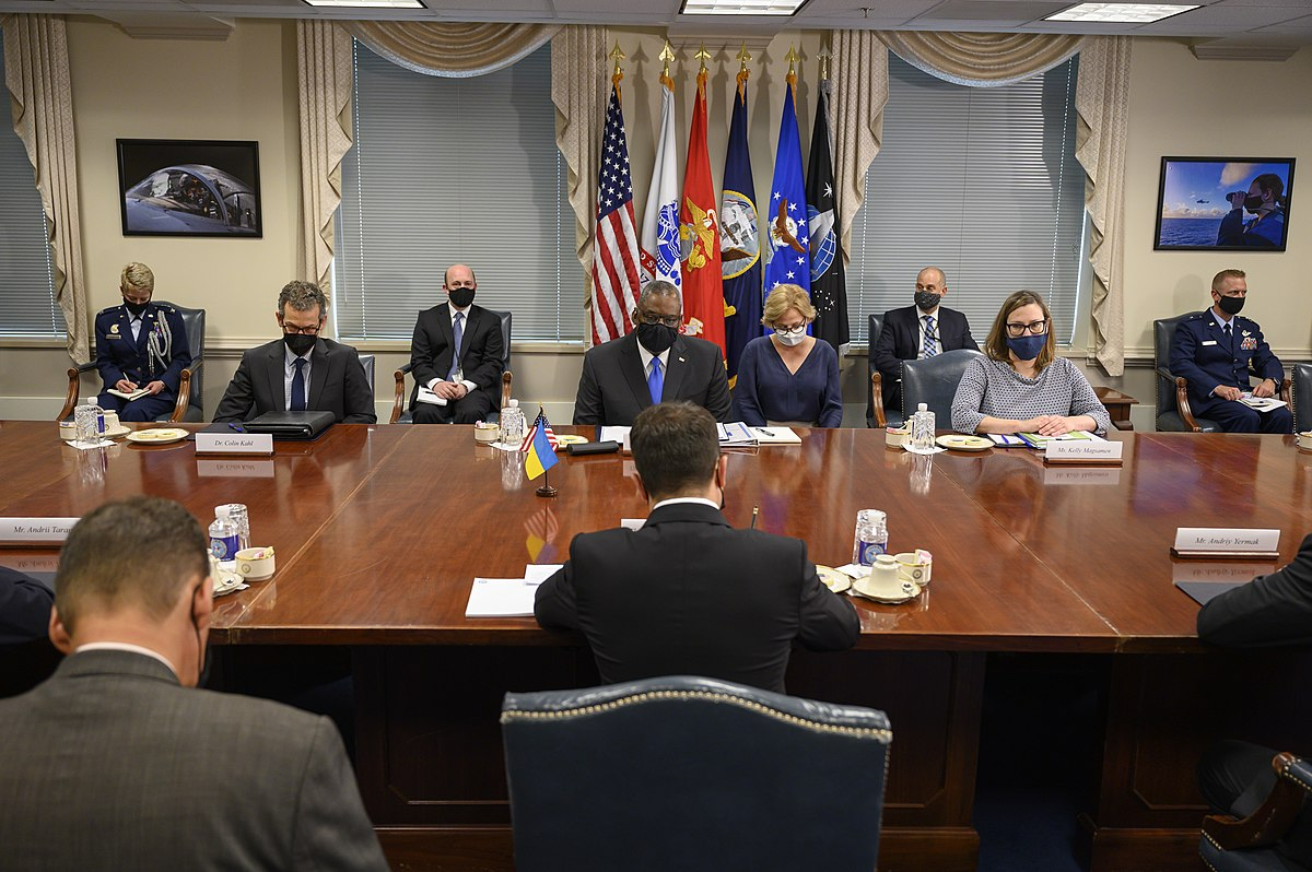 Владимир Зеленский и министр обороны США Ллойд Остин, 31 августа 2021 года