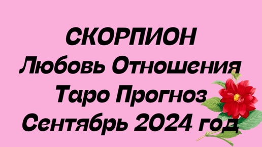 СКОРПИОН ♏️ . Любовь Отношения таро прогноз общий сентябрь 2024 год. Отношения таро