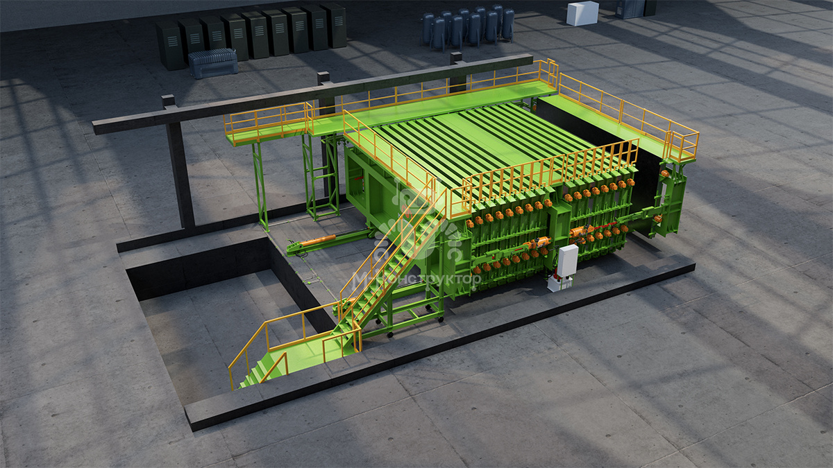 Кассетная установка (КУ) на 16 кассето-мест для выпуска стеновых панелей