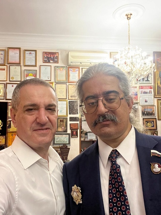   Фото: Правнук Генералиссимуса Сталина- Селим Бенсаад и устроитель Благотворительного мероприятия- Президент Евразийской Палаты национальных культурных ценностей- Александр Швейдель