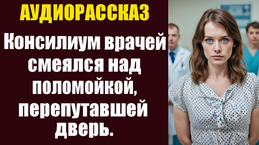 Консилиум врачей смеялся над поломойкой, перепутавшей дверь.