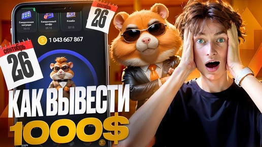 КАК ВЫВЕСТИ ДЕНЬГИ С HAMSTER KOMBAT! КАК ПОЛУЧИТЬ 1000$ с ДРОПА в СЕНТЯБРЕ