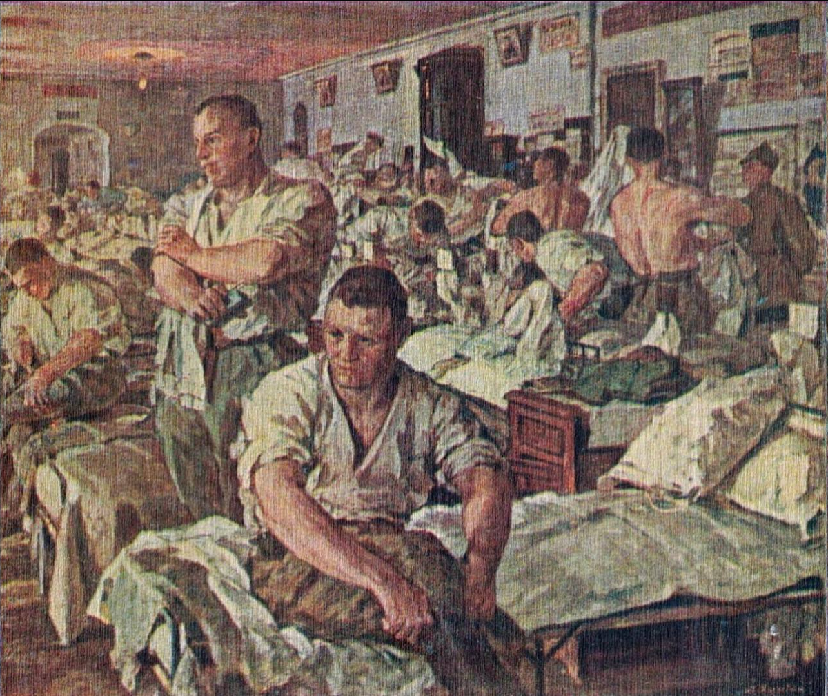 Лазарь Хныгин. «Утро в казарме». 1926