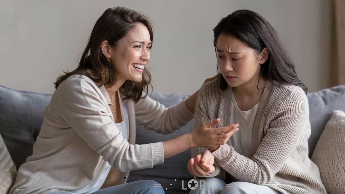 Получается, что одна из сестер ждала встречи, а вторая не хотела общаться с сестрой-нищенкой.