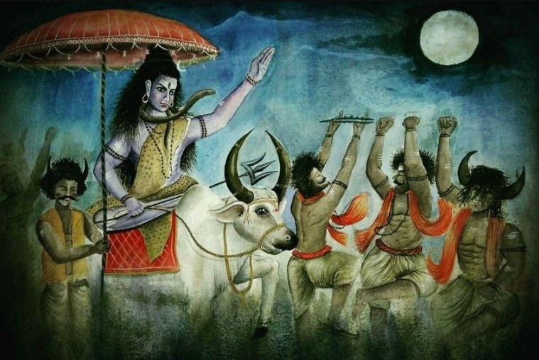 Шива во главе свиты ганов. Изображение: Pin page