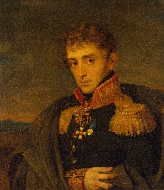 Генерал-майор Тучков Александр Алексеевич (1777-1812) Портрет написан английским портретистом Дж. Доу в 1822-1825 гг. для галереи «Герои войны 1812 года». По желанию вдовы генерала, Маргариты Тучковой, на мундире изображена медаль за участие в войне 1812 г, которая была выпущена в 1813 году.