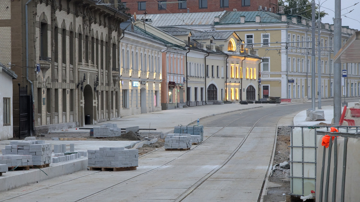 Строительство трамвайной линии на улице Сергия Радонежского. Автор фото Дмитрий Рогачёв 