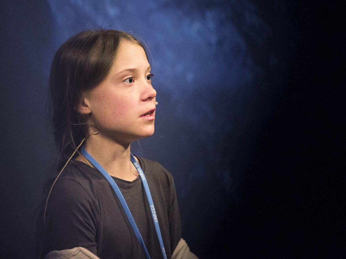    Экоактивистка Грета Тунберг на пресс-конференции перед климатическим протестом Марш за климат" в Мадриде, Испания© РИА Новости / Алехандро Мартинез Велез