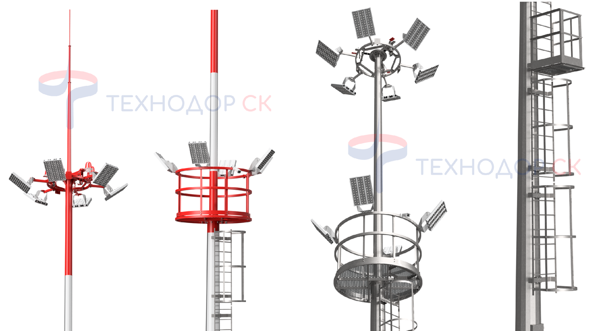 Виды корон на высокомачтовой опоре типа МГФ-СР