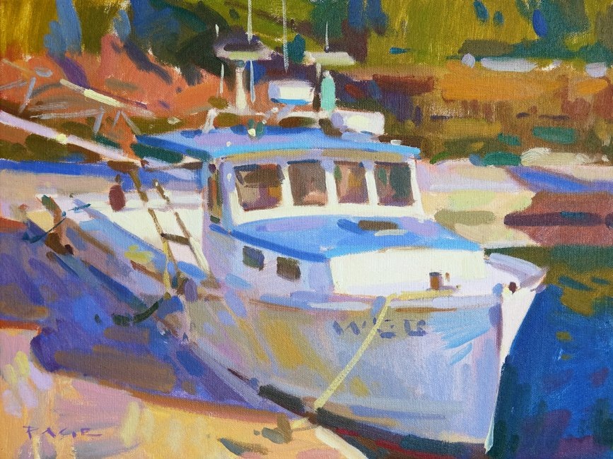 Колин Пейдж. Notes of Blue. oil on canvas, 12x16"

