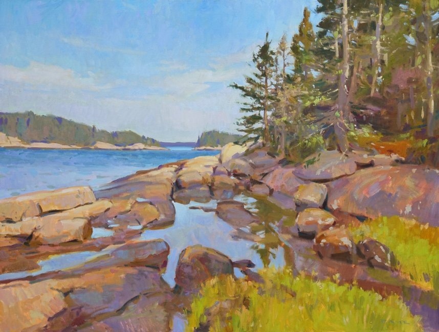 Колин Пейдж. Hurricane Sound Tide Pool. oil on canvas, 36x48"